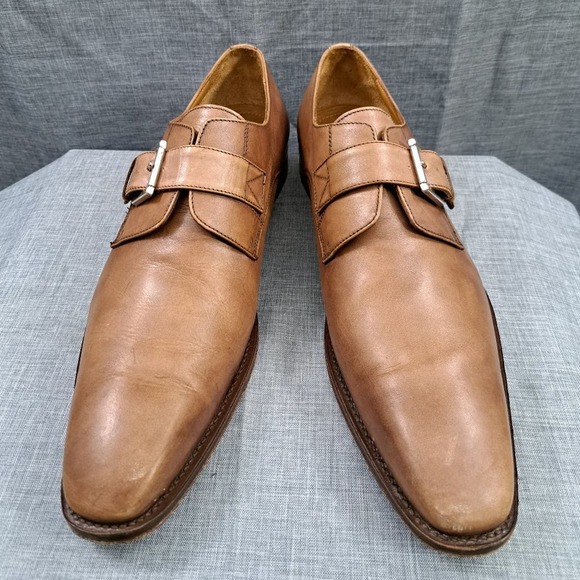 Broletto Men's Brown Leather Lace Up Oxford Derby Shoes Size 12 M Made in Italy - Picture 2 of 14